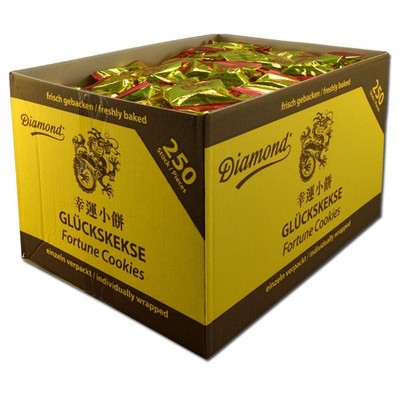 (15,09 /1kg) Glückskekse Diamond, Fortune Cookies, Kekse, 250 Stück