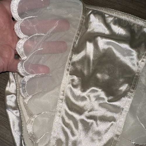 De Colección Bragas Olga Segunda Piel Elastizadas Satén Corte Alto Pierna Bikini Pequeño Marfil - Imagen 3 de 10