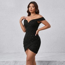 Women's Ruched Sheath Off Shoulder Mini Dress