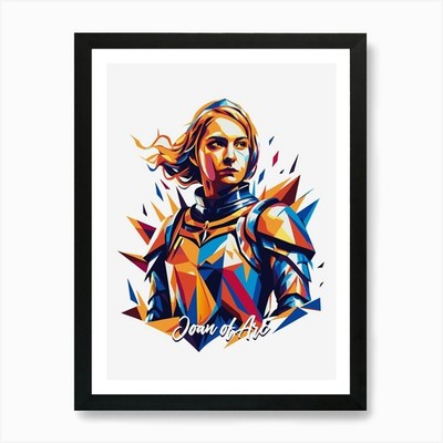 Jeanne d'Arc 02 Portrait WPAP Pop Ar gerahmtes Wandbild Poster Leinwanddruck Bild