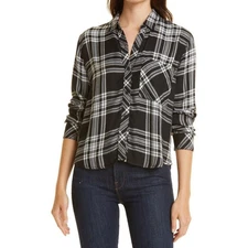 RAILS NWOT Women’s DYLAN Plaid Shirt in Black Sky Ivory-Size Small
