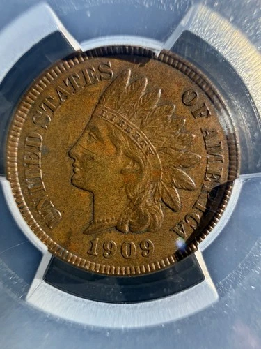1909 1c Indian Head Cent PCGS AU58