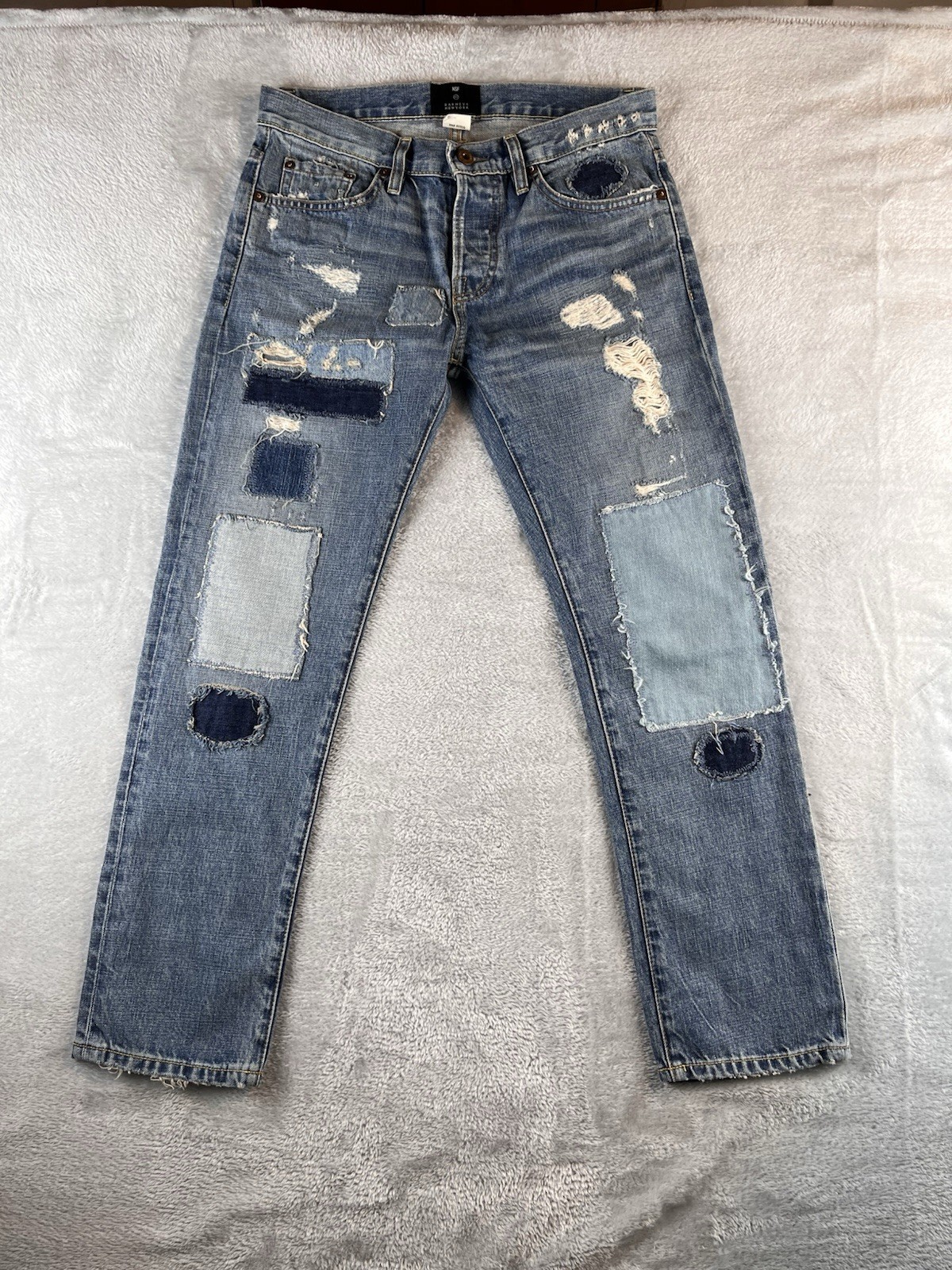 NSF Straight Slouch Patchwork Button Fly Jeans Wo… - image 1