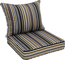 Deep Seat Patio Chair Cushion Set 24X24X5 Brown Stripe Outdoor Furniture