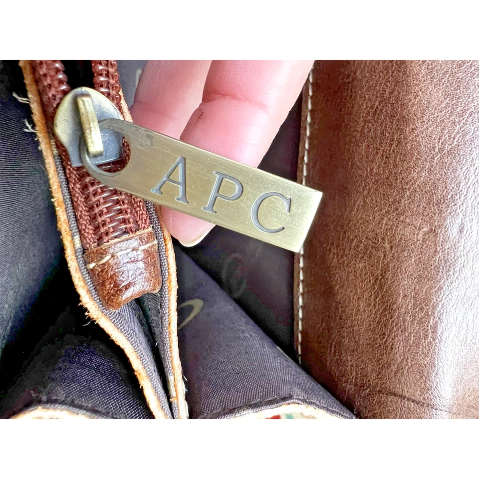 Maletín de cuero Ameri vintage APC bolsa de transporte 17X12,5 compartimento correa Foto 4 de 4