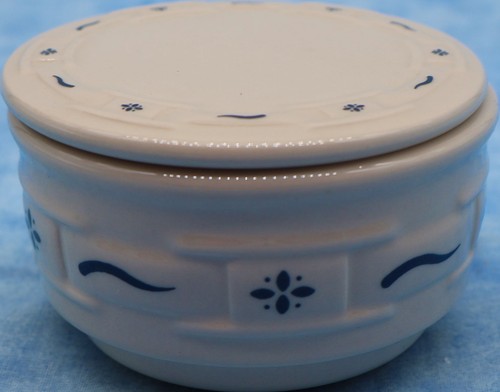 Longaberger Woven Traditions Classic Blue Half Pint Crock with Lid USA
