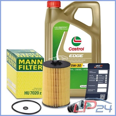 MANN-FILTER FILTRE À HUILE HU7020Z + 5L HUILE MOTEUR CASTROL EDGE FST 5W-30 LL - Photo 1/4