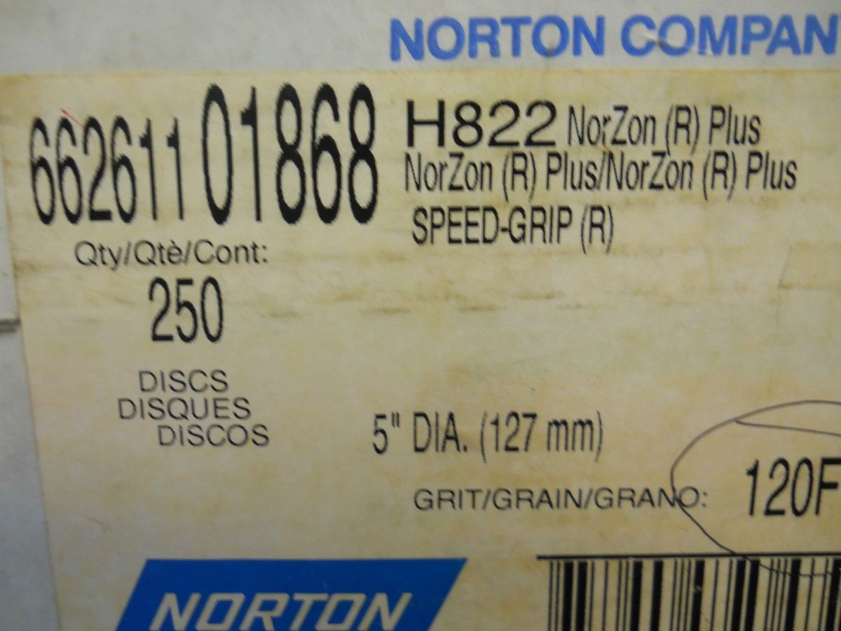 NORTON 01868 H822 NORZON SPEED GRIP SANDING DISCS 5