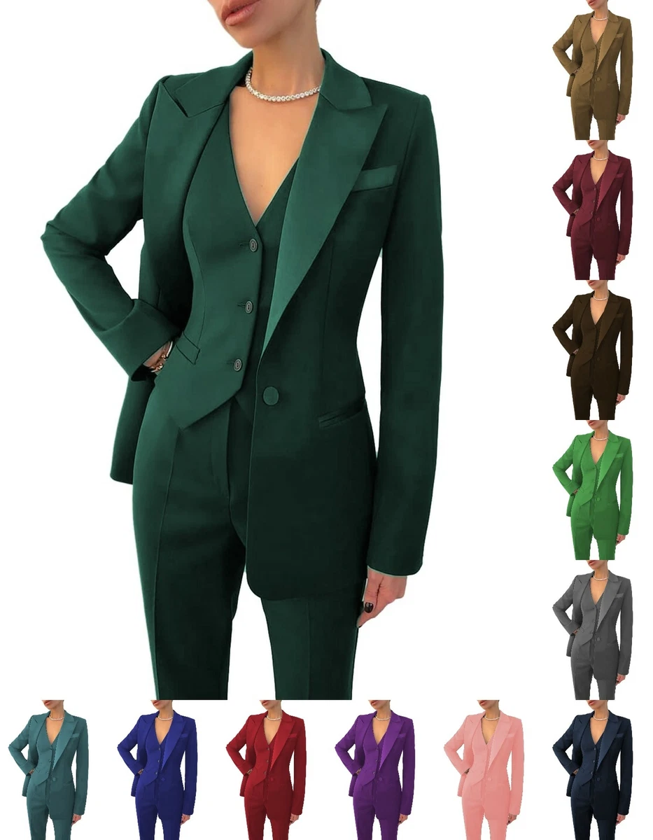 Emerald Green Pantsuit for Women, Emerald Formal Pants Suit Set for Women,  Women's Formal 3-piece Pants Suit, Emerald Blazer Trouser Womens 