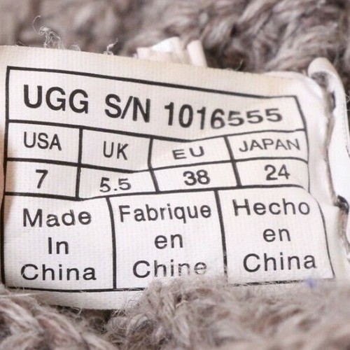 Ugg 1016555 Classic Cardy Gray Knit Wool Buckle Tall Boots Women's 7 - Picture 8 of 9
