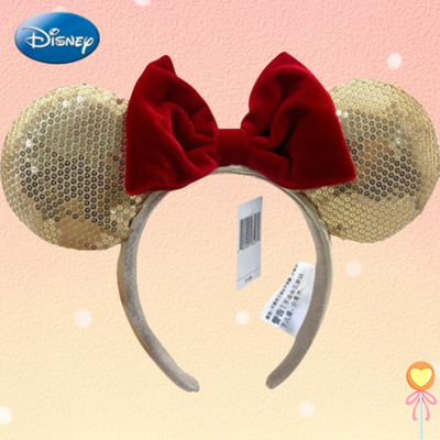 Red and Gold Sequin Headband with Bow Christmas Baby Headband: Red Sequin & Gold Bow - Etsy main image 4