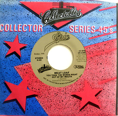 7'' 70s VG+++! MEAT LOAF : All Revved Up With No Place To Go + You Took the Words