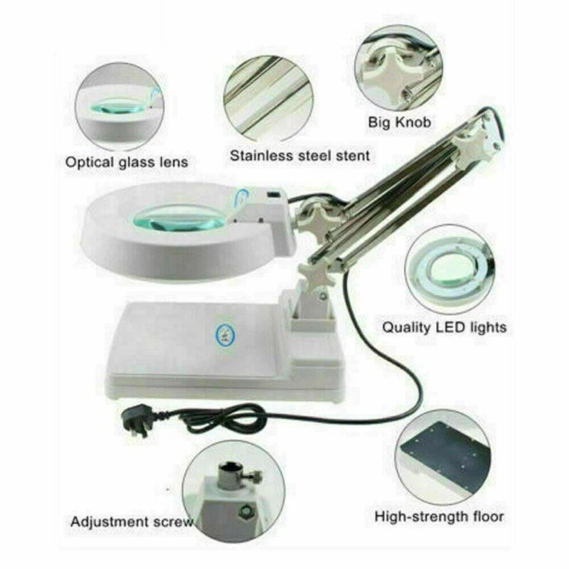 5X 10X 15X 20X Magnifying Lamp LED Magnifier Desk Table Task Craft Work Bench - Image 3 of 4
