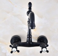Oil Rubbed Bronze Wall Mount Kitchen Bathroom Sink Faucet Swivel Basin Mixer Tap