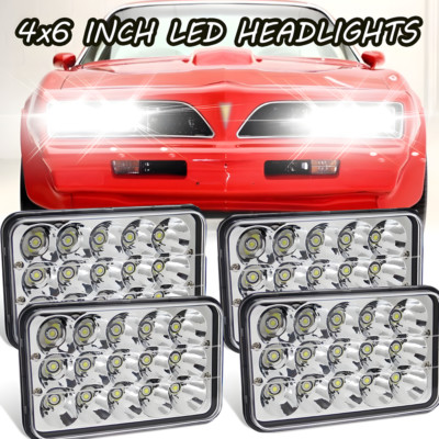 4Pcs 4X6'' LED Headlights Hi/Lo Beam DRL For Pontiac Trans Am 1998 2000-2002