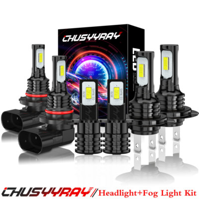 For Mazda Protege5 2002-2003 6x 9005 H7 H3 Headlight & Fog Light LED Combo Bulbs