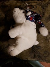 Coca Cola beanie plush Polar Bear in Blue Nightcap 0169