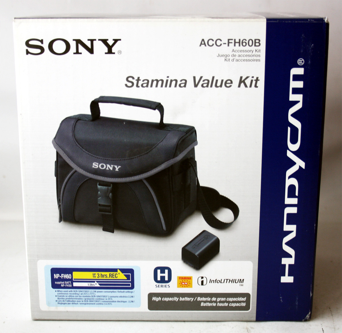 SONY HANDYCAM STAMINA VALUE KIT ACC-FH60B ACCESSORY KIT BATTERY NP