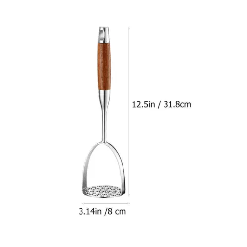 Kartoffelstampfer Edelstahl Kartoffel Stampfer Küche Potato Masher Mit Holzgriff - Bild 6 von 12