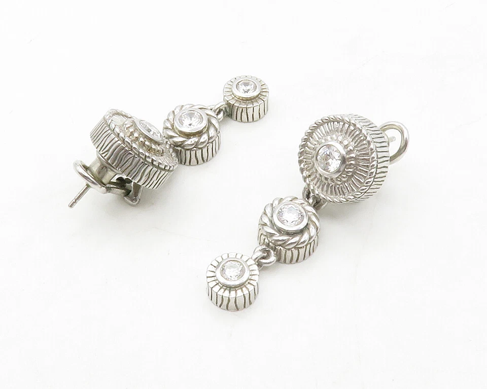 Pendientes colgantes JUDITH RIPKA 925 plata vintage topacio graduado giro EG6774 Foto 2 de 4