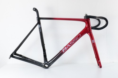 Basso Diamante Carbon Road Bike Frameset - 56cm Large Disc Brake Red Fade - Picture 2 of 10