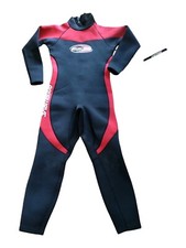 Aquawave Full Body Wetsuit Size Small Flatlock Black Red full suit Diving Scuba