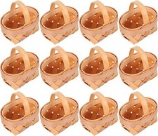 12pcs Mini Woven Baskets Mini Wicker Basket with Handles Decorative Rustic Easte