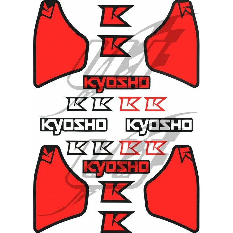 [IT] Sticker adesivi decal Kyosho alettone rosso