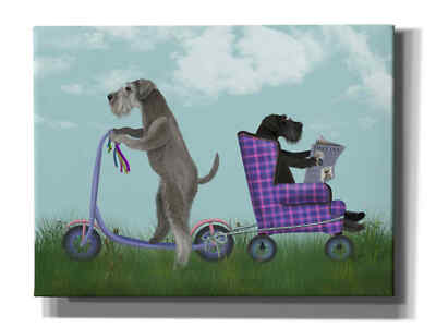 Epic Graffiti 'Schnauzer Scooter' by Fab Funky Giclee Canvas Wall Art