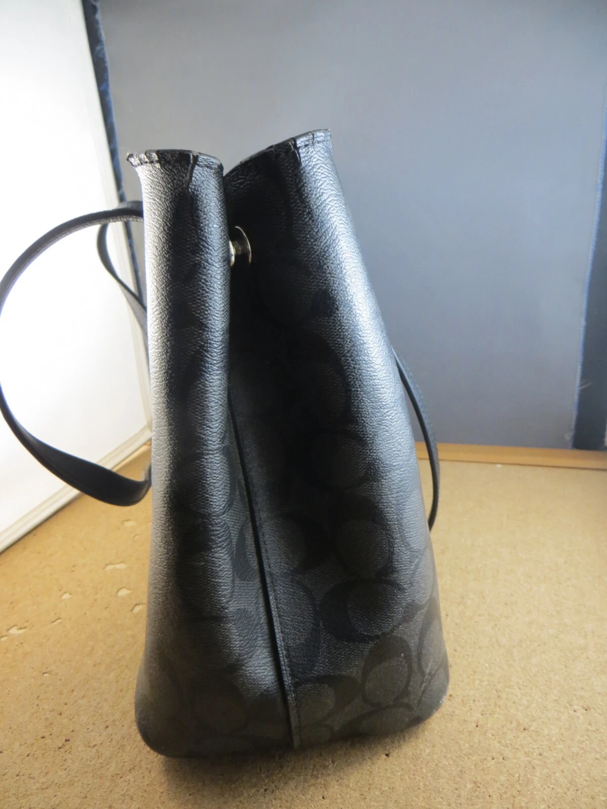 Borsa a mano Coach vintage logo classico pelle nera borsetta borsetta borsetta