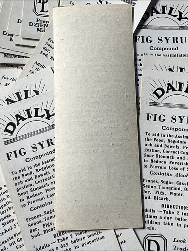 De colección 100 HIGOS DIARIOS JARABE etiquetas de medicina charlatán Milwaukee Wisconsin DZIENNIK medicamento - Imagen 8 de 8
