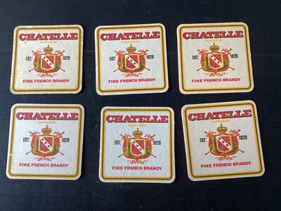 6 x Chatelle Fine French  Brandy 1970,s Australian issue Coasters