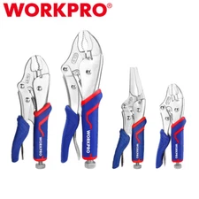 WORKPRO 4PC Locking Pliers Set 6-1/2" Long Nose Plier 5-1/2" 7" 9" Locking Plier