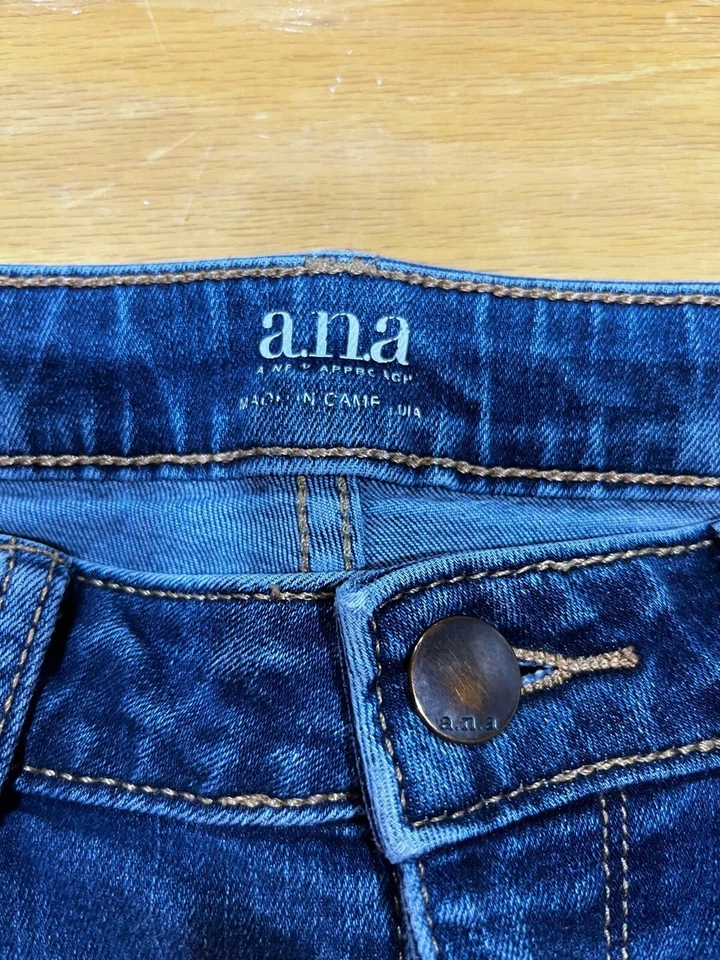 Pantalones de mezclilla Ana para mujer 2 ajustados azules tiro medio elásticos minimalistas informales Foto 3 de 4