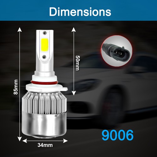 2-Sides LED Headlight Combo Bulbs Kit 9006 Low Beam 8000K Bright Ice Blue Pair - Picture 6 of 12