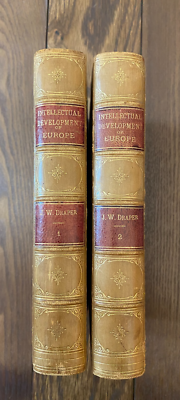 #ad History of the Intellectual Development of Europe John W. Draper 1876 Rev 2 Vol $89.00