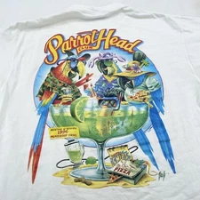 vintage 90s CARIBBEAN SUN PARROT HEAD T-Shirt LARGE jimmy buffet macaw beach