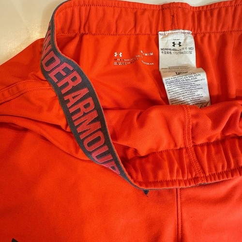 Under Armour Shorts Loose Fit Womens Medium Gym Workout Vibrant Orange Color - Picture 3 of 5