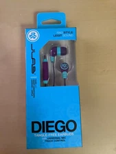 Brand New JLab Diego Tangle-Free Wired Earbuds w/Mic & Track Control