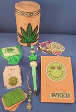 Cannabis Marijuana 420 Gift 10.. Stickers Notebook Pen Beaded Keychain