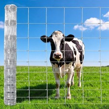 Galvanized Field Fence 5ft x 164ft Livestock Wire Mesh Heavy Duty Woven Wire