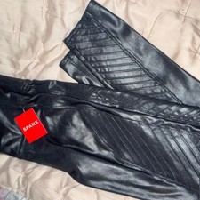 SPANX Faux Leather Moto rise Legging Black small style 20136Q level 2 compress