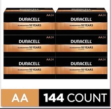 Duracell AA MN1500BKD Alkaline Battery with Duralock, Pack of 144 EXP 2036