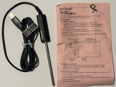 Vernier GO-TEMP USB Temperature Probe Data Logger w/ Lite Software Download