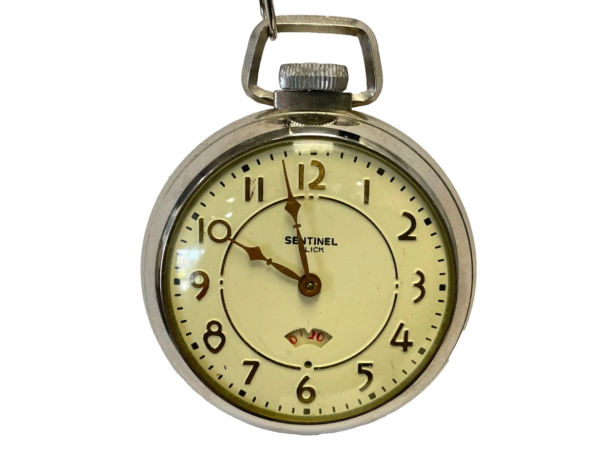 Ingraham Chrome Case Open Face Pocket Watch Pocket Watches with
