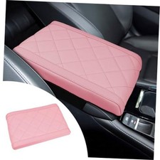 Car Center Console Cover, Soft Leather Armrest Cover Cushion Pink