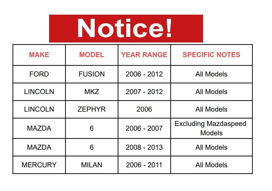 Rotores de freno delanteros traseros y pastillas de freno para Ford Fusion Mazda 6 Mercury Milan Foto 2 de 4