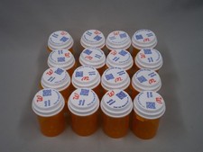 Lot 16 Empty Amber Walgreens Crafts Prescription Rx BOTTLES Child Proof 30 Dram