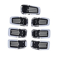 for Cherokee 2014-2018 Grill Inserts Cover Kit 7pcs Car Front Grille Inserts