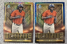 2023 Bowman Chrome Yordan Alvarez ASTROS Iconic Blue Mojo Refractor #/150 + BASE